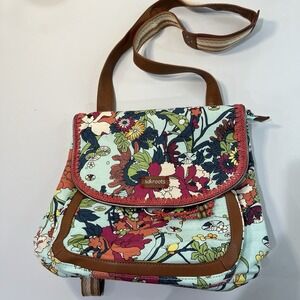 Sakroots Convertible Backpack Multicolor Floral Print Canvas Crossbody Boho Bag